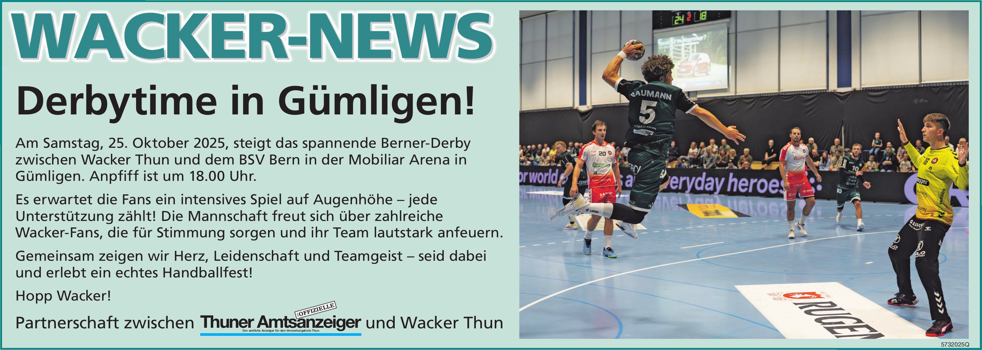 Wacker-News, Derbytime in Gümligen!