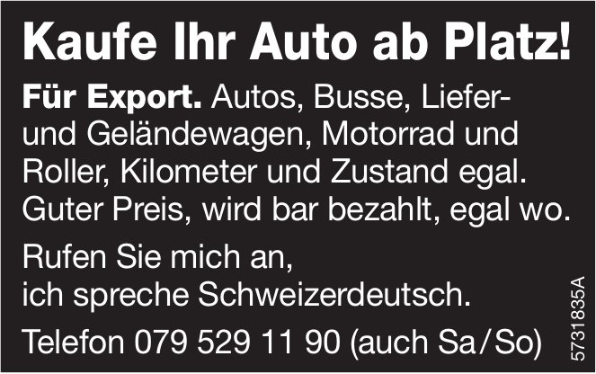 Kaufe Ihr Auto ab Platz!