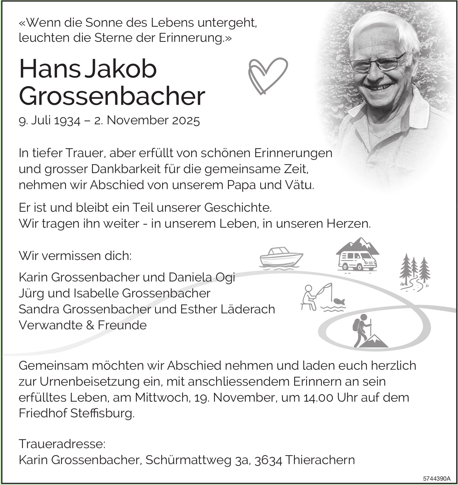 Grossenbacher Hans Jakob, November 2025 / TA