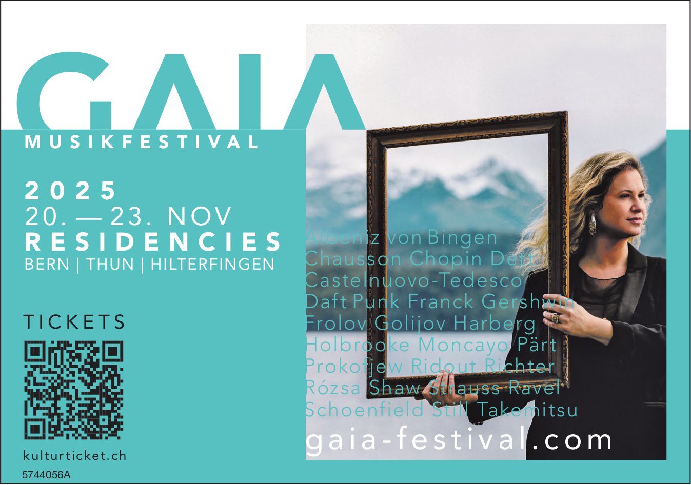 Gala Musikfestival, 20. bis 23. November, Residencies, Bern, Thun,  Hilterfingen