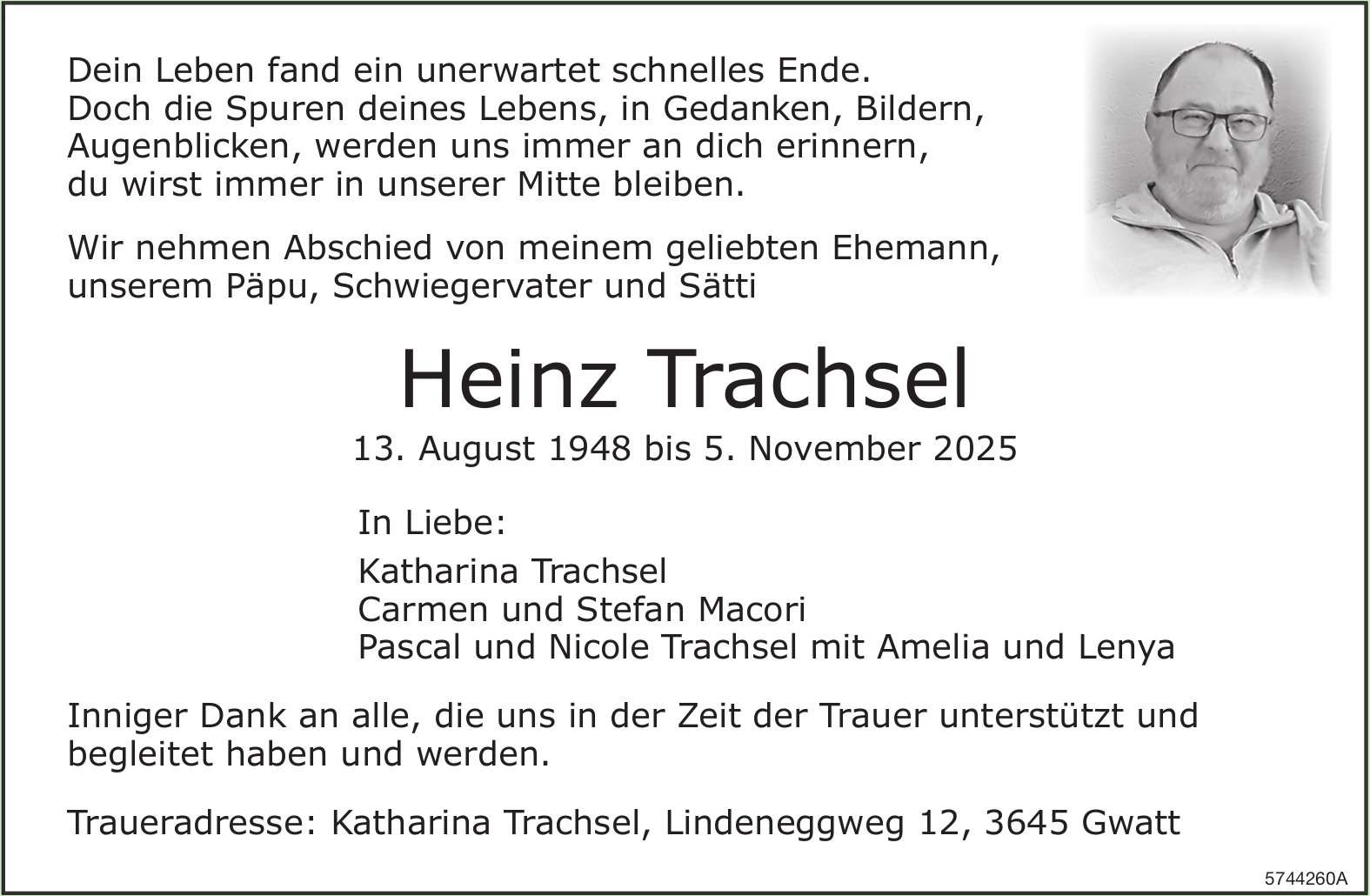 Trachsel Heinz, November 2025 / TA