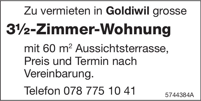 3.5-Zimmer-Wohnung, Goldiwil, zu vermieten