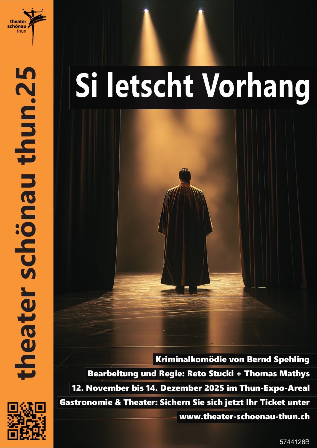 Si letscht Vorhang, Kriminalkomödie, 12. November bis 14. Dezember, Thun-Expo-Areal, Thun