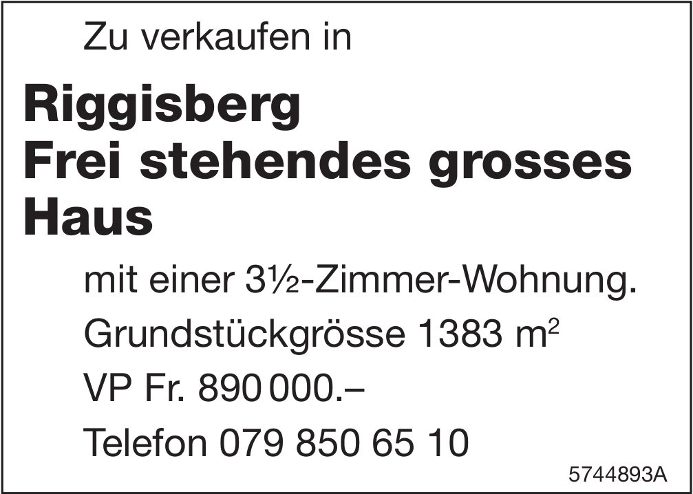 Frei stehendes grosses Haus, Riggisberg, zu verkaufen
