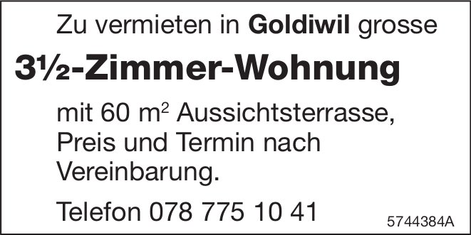 3.5-Zimmer-Wohnung, Goldiwil, zu vermieten