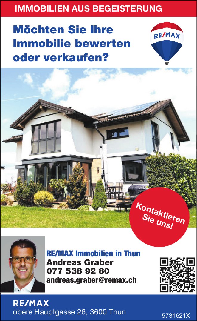 RE/MAX, Thun - Möchten Sie Ihre Immobilie bewerten oder verkaufen?