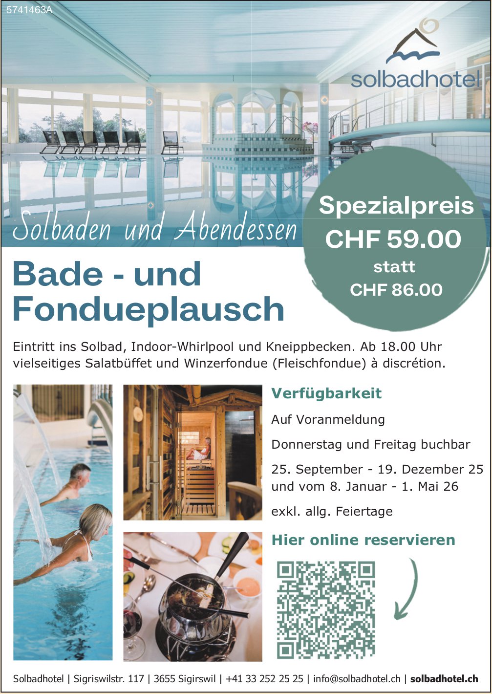 Solbadhotel, Sigriswil - Bade- und Fondueplausch