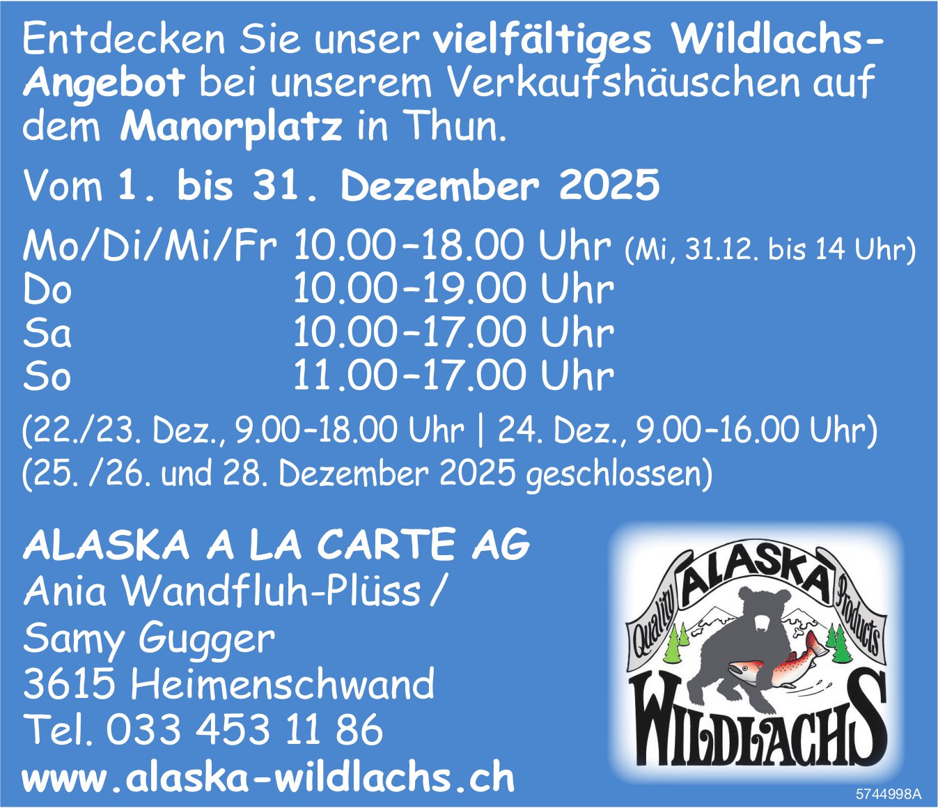 Alaska à la Carte AG, Heimenschwand - Angebot