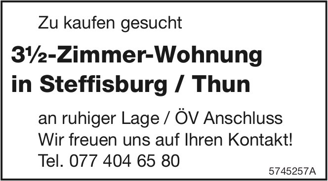 3.5-Zimmer-Wohnung, Steffisburg/Thun, zu kaufen gesucht