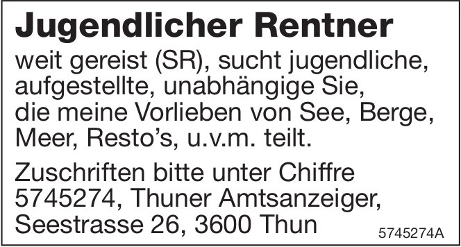 Thun - Jugendlicher Rentner...