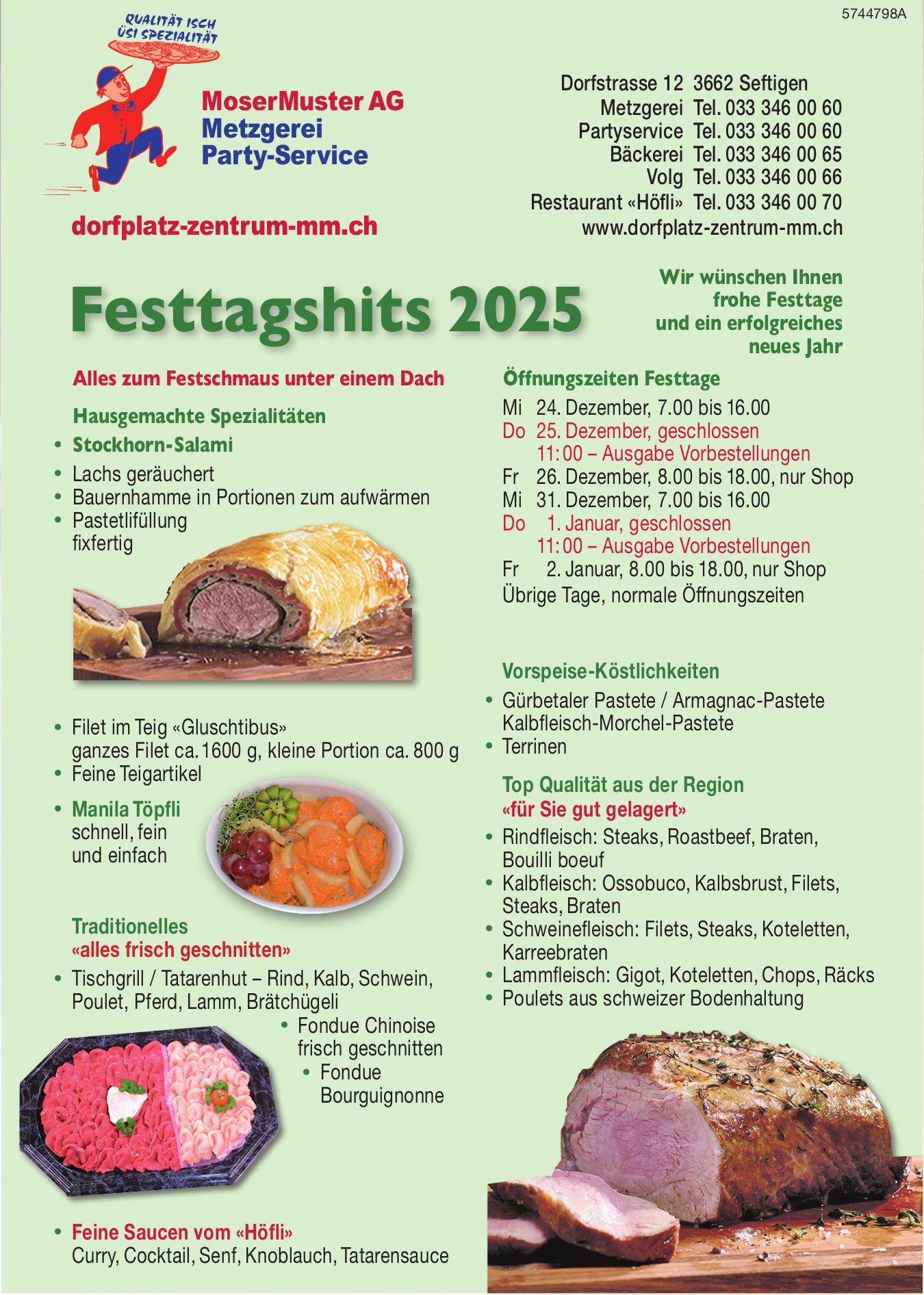 MoserMuster AG Metzgerei, Seftigen - Festtagshits