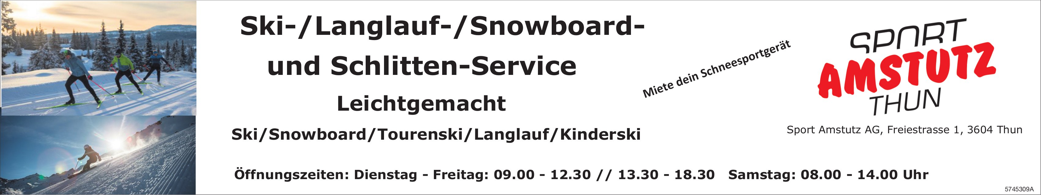 Sport Amstutz, Thun - Ski, Snowboard,  Tourenski,  Langlauf,  Kinderski