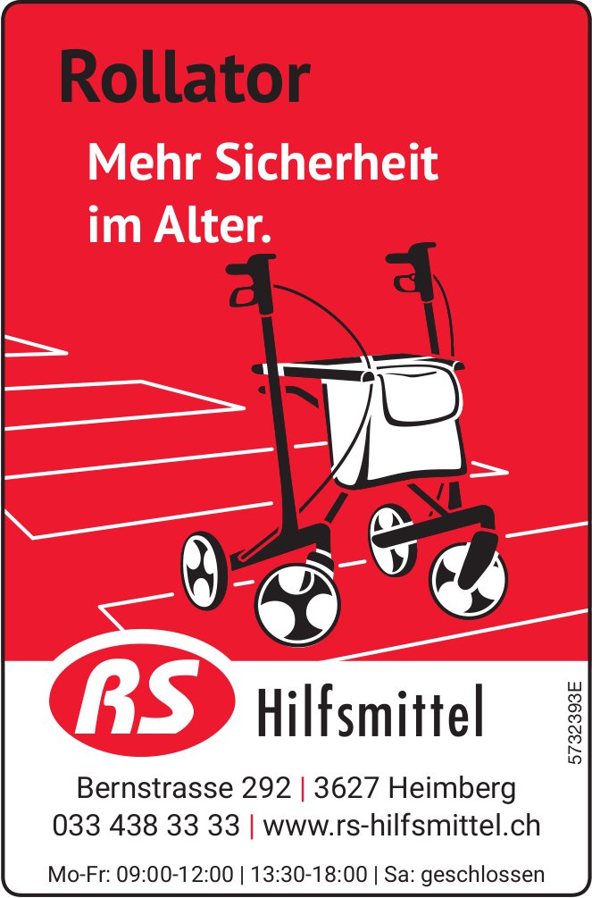 RS Hilfsmittel, Heimberg - Rollator: Mehr Sicherheit im Alter.