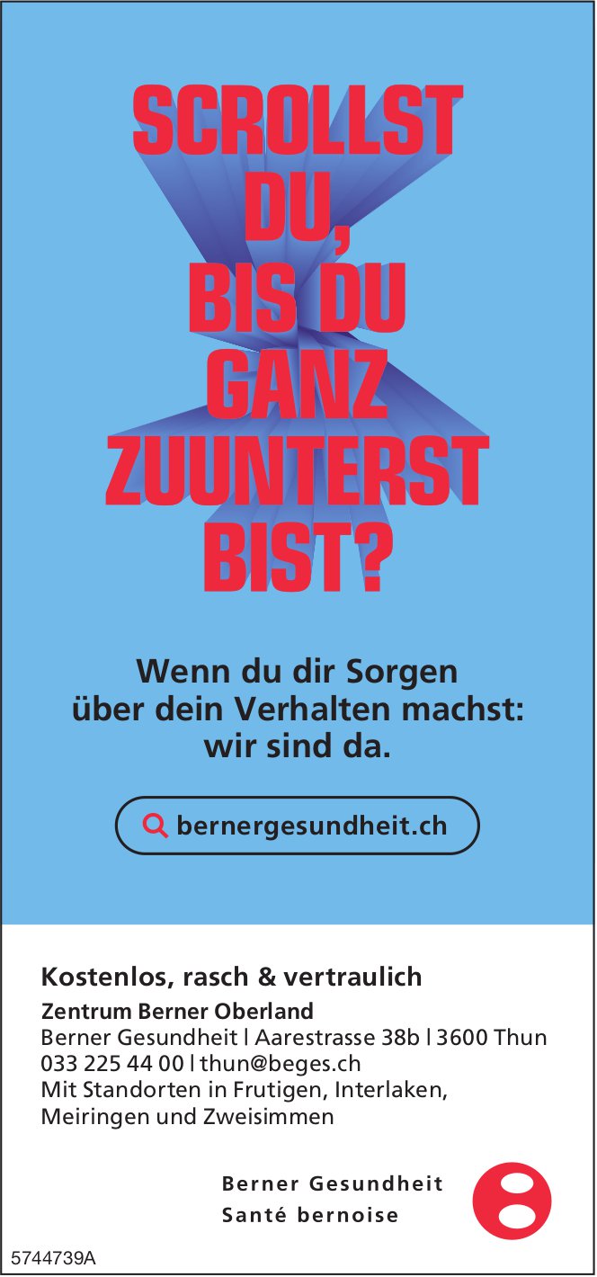 Berner Gesundheit, Thun - Kostenlos, rasch & vertraulich