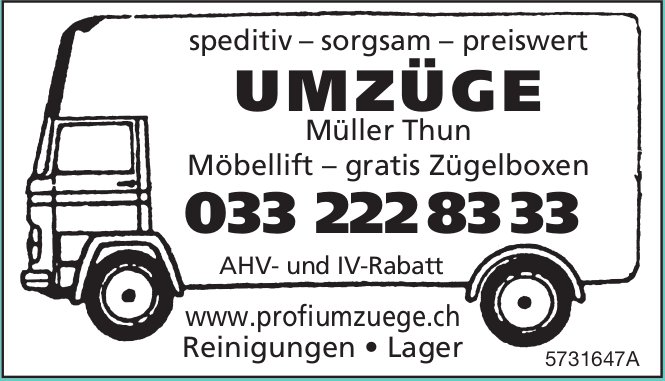 Müller, Thun - Umzüge