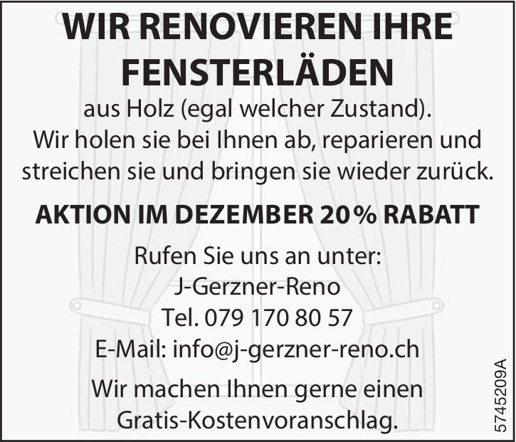J-Gerzner-Reno, Wir renovieren Ihre Fensterläden