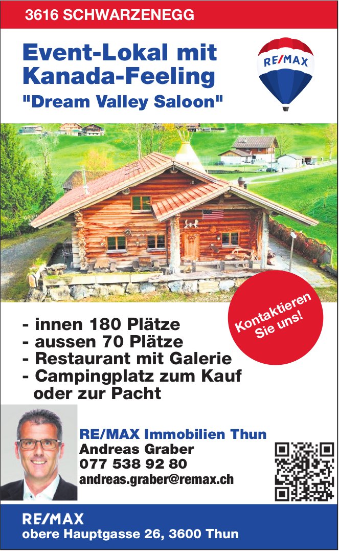 Event-Lokal mit Kanada-Feeling, Schwarzenegg, zu vermieten