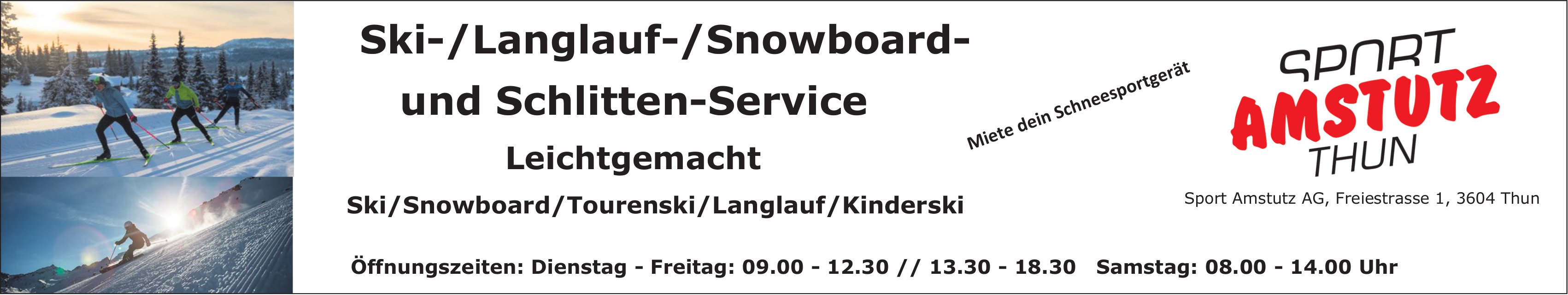 Sport Amstutz, Thun - Ski-/Langlauf-/Snowboard- und Schlitten-Service