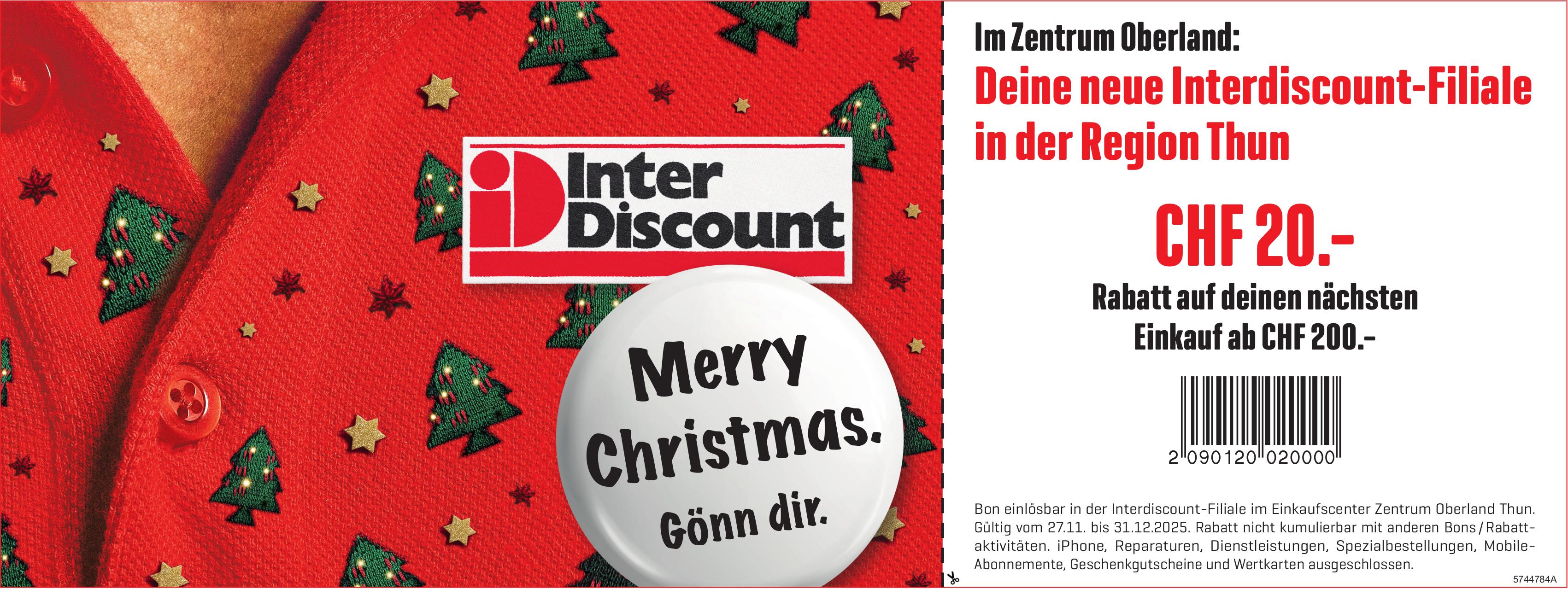 Zentrum Oberland Thun, Deine neue Interdiscount-Filiale