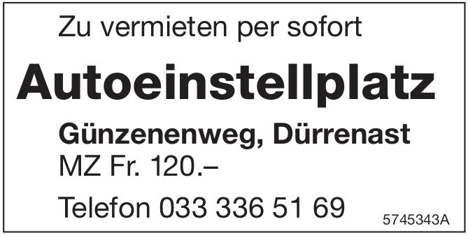 Autoeinstellplatz, Dürrenast, zu vermieten
