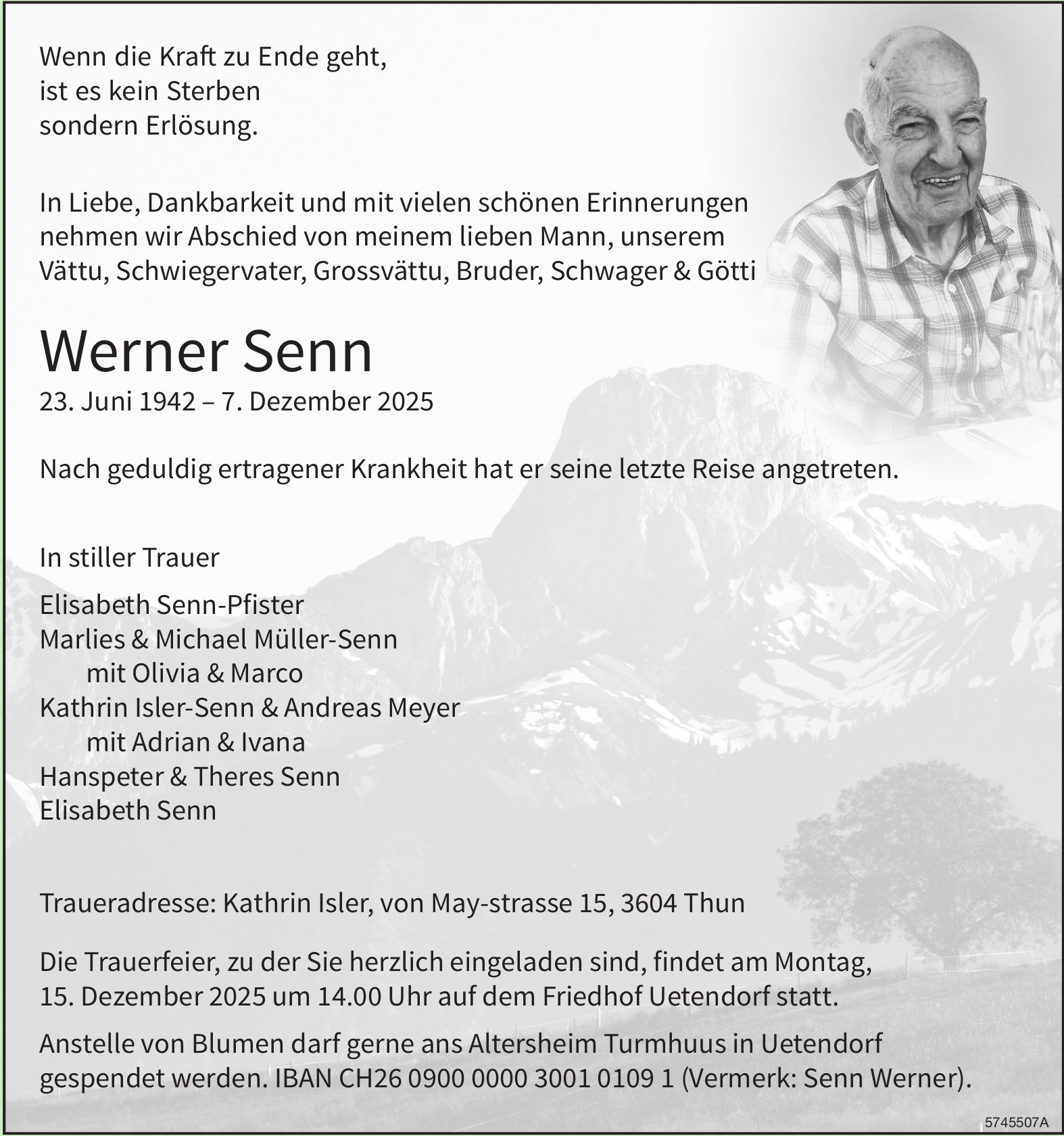 Senn Werner, Dezember 2025 / TA