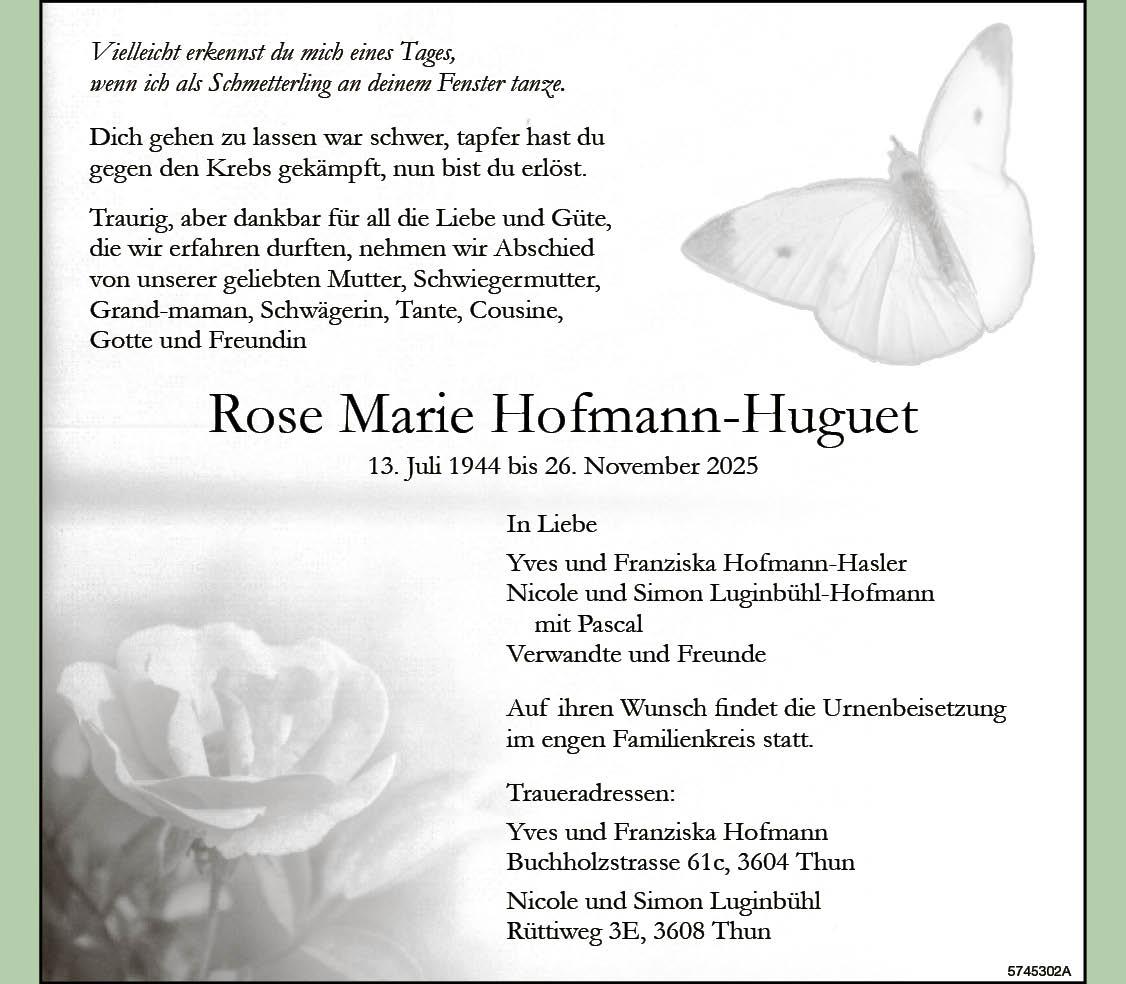 Hofmann-Huguet Rose Marie, November 2025 / TA