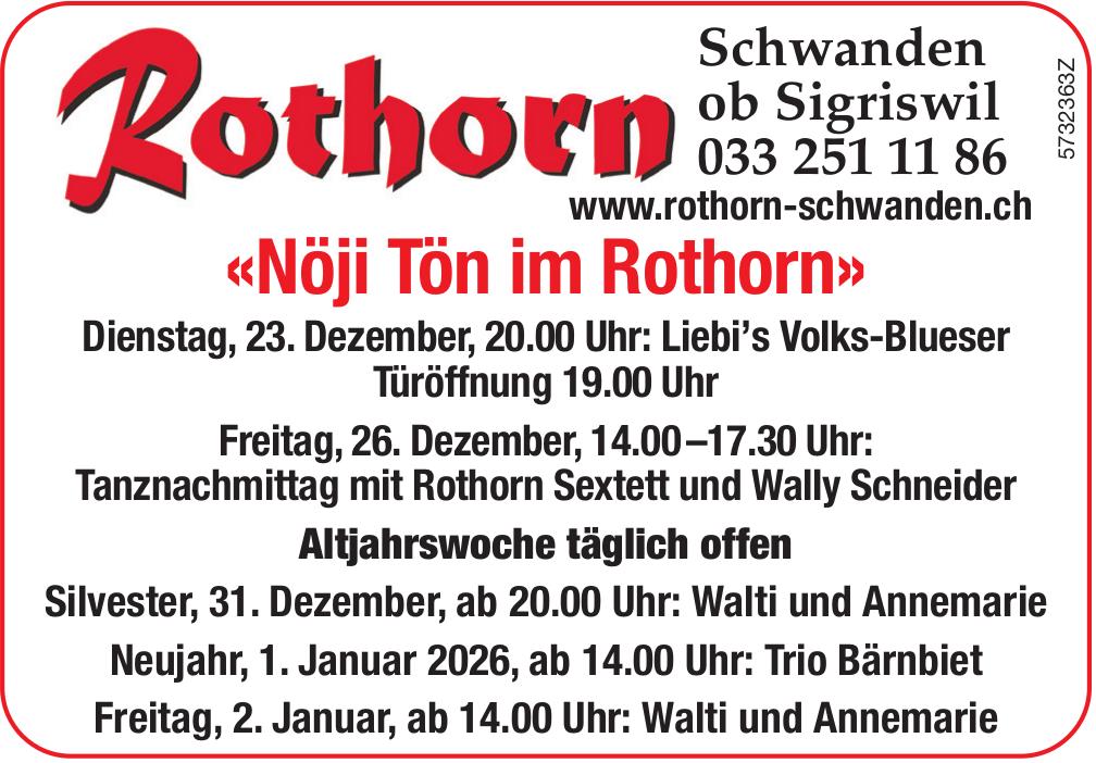 «Nöji Tön im Rothorn», 23. Dezember - 2. Januar, Sigriswil