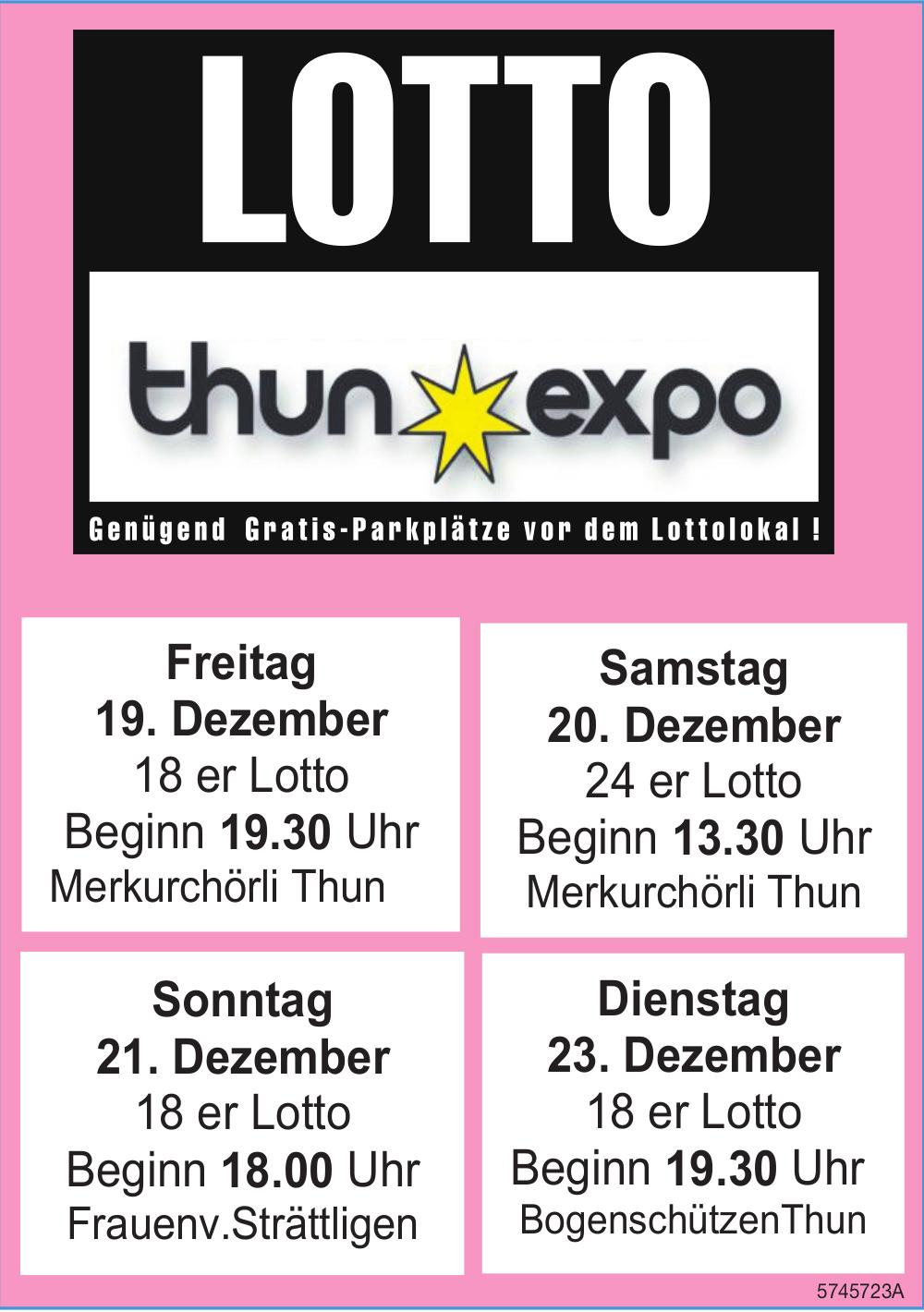 LOTTO, 19. - 23. Dezember, thun expo