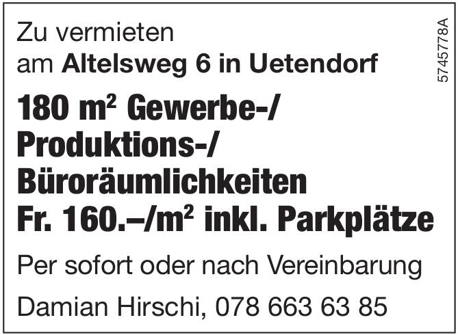 180 m2 Gewerbe-/ Produktions-/ Büroräumlichkeiten Fr. 160.–/m2 inkl. Parkplätze, Uetendorf, zu vermieten