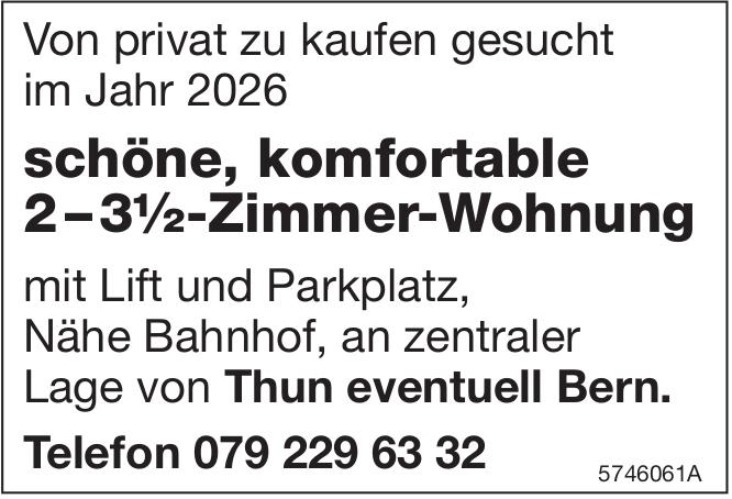 Schöne, komfortable2–3½-Zimmer-Wohnung, Thun,  zu kaufen gesucht