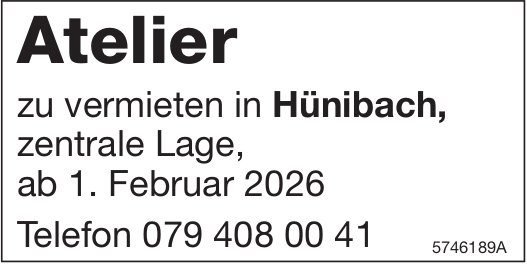 Atelier, Hünibach, zu vermieten
