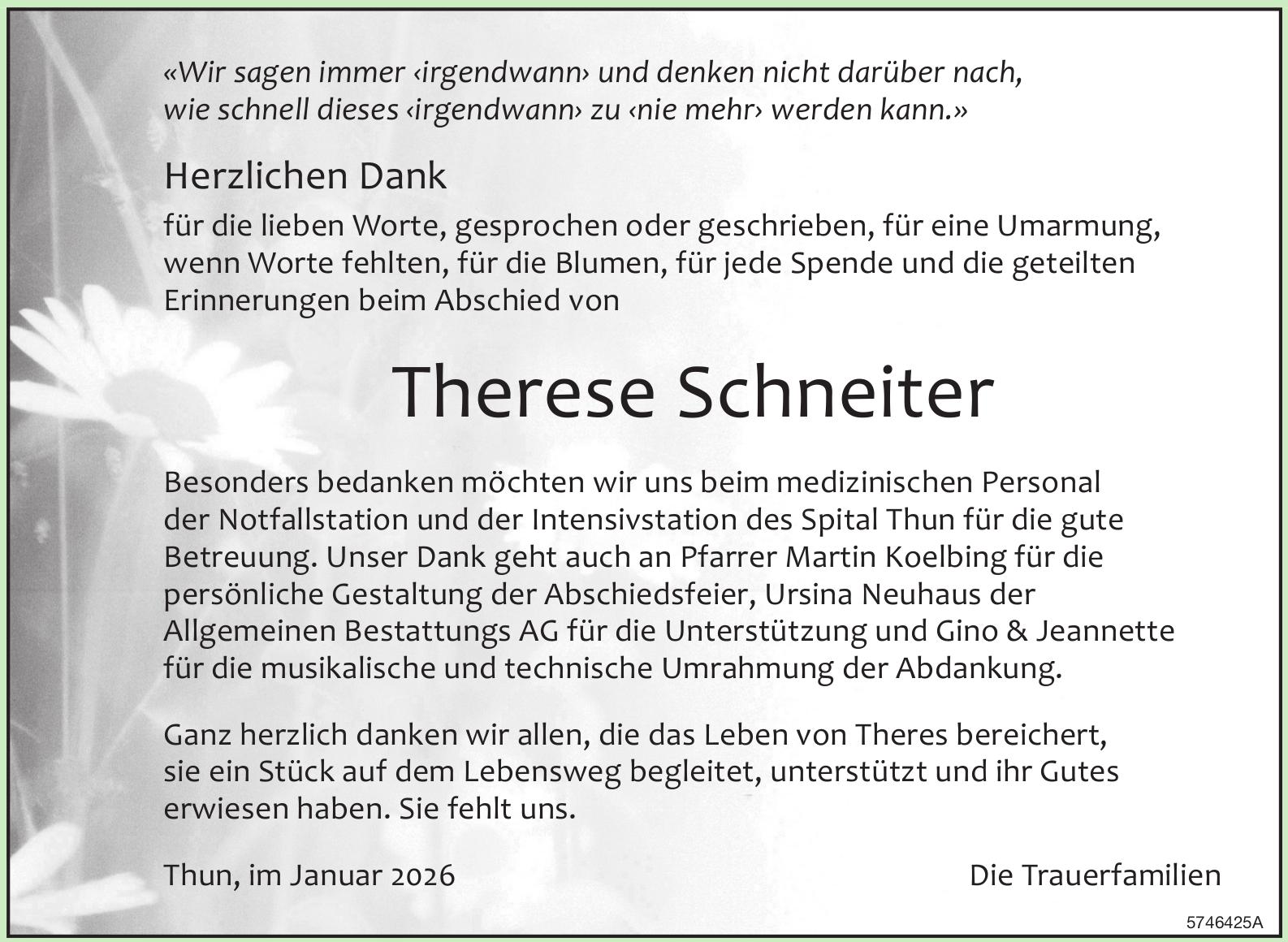 Schneiter Therese, im Januar 2026 / DS