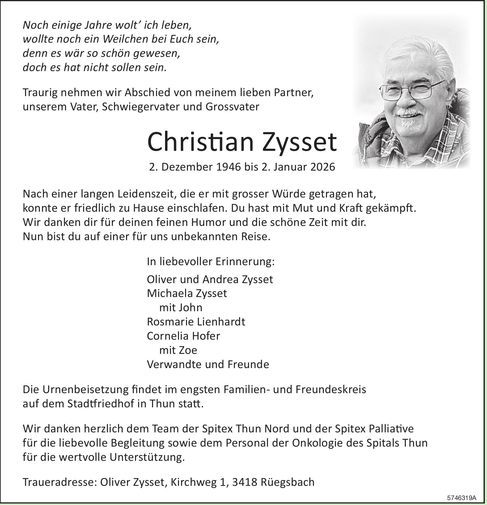 Zysset Christian, Januar 2026 / TA