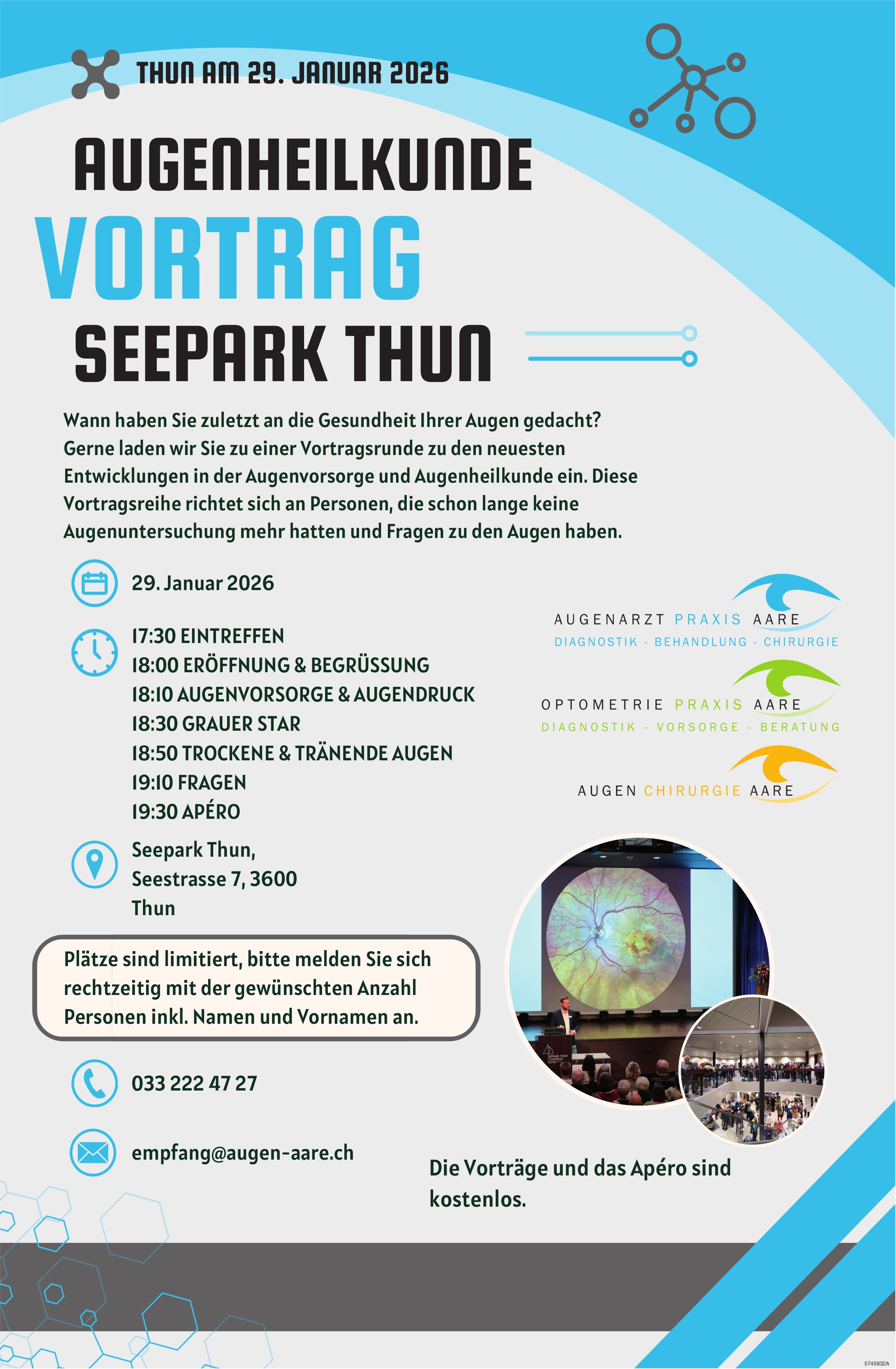 Augenheilkunde Vortrag, 29. Januar, Seepark Thun