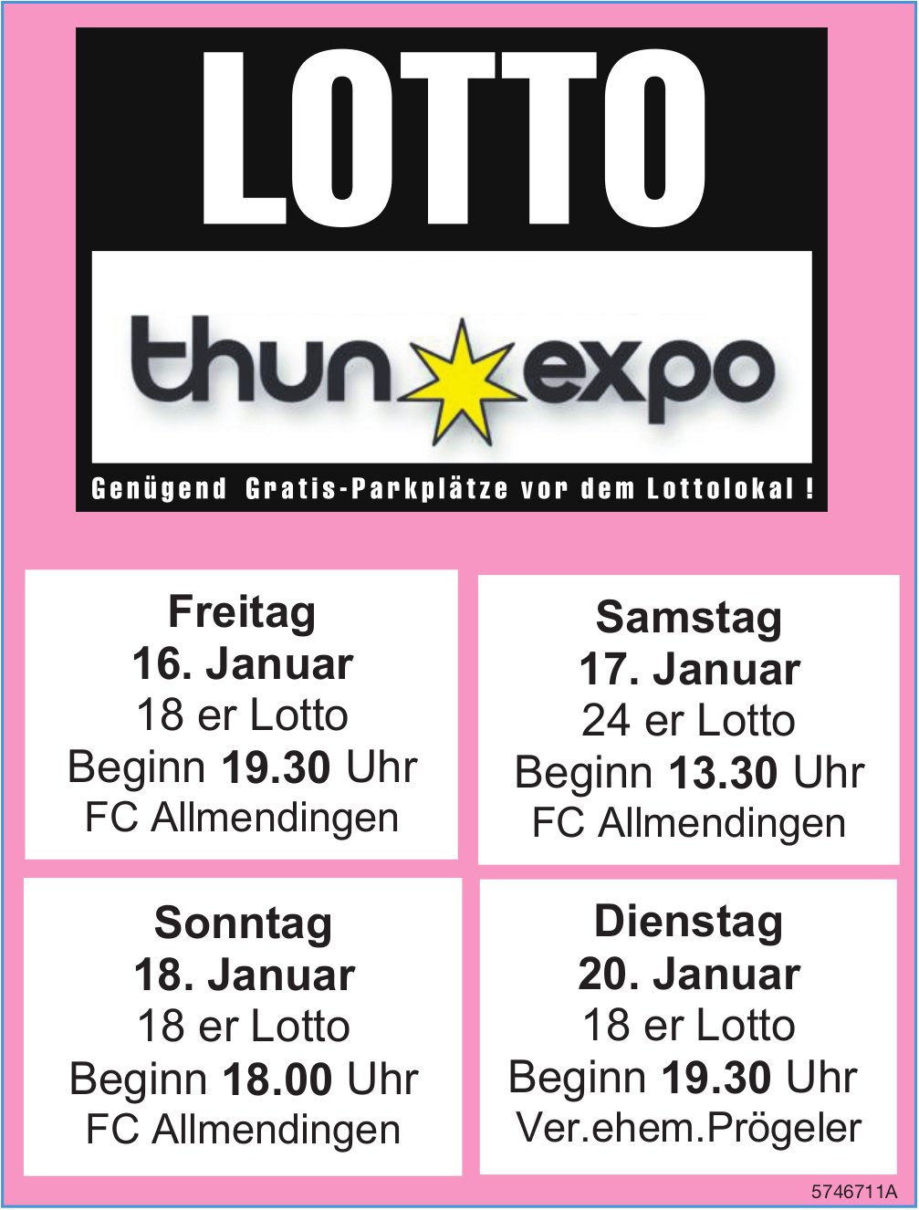 LOTTO, 16. - 20. Januar, thun expo