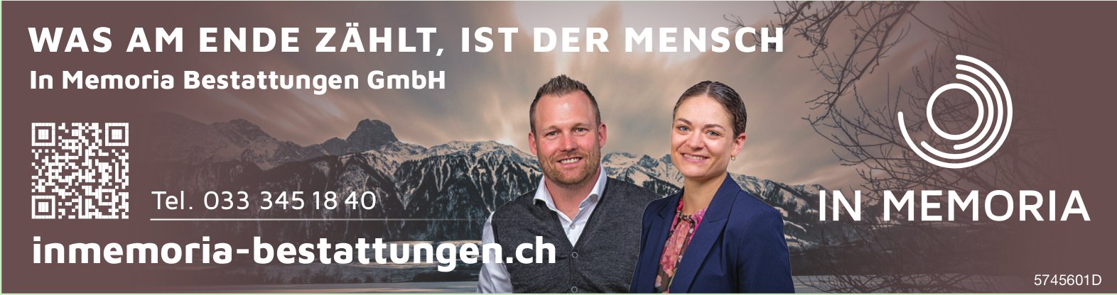 Memoria Bestattungen GmbH, WAS AM ENDE ZÄHLT, IST DER MENSCH