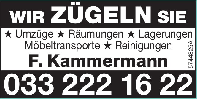 F. Kammermann, WIR ZÜGELN SIE