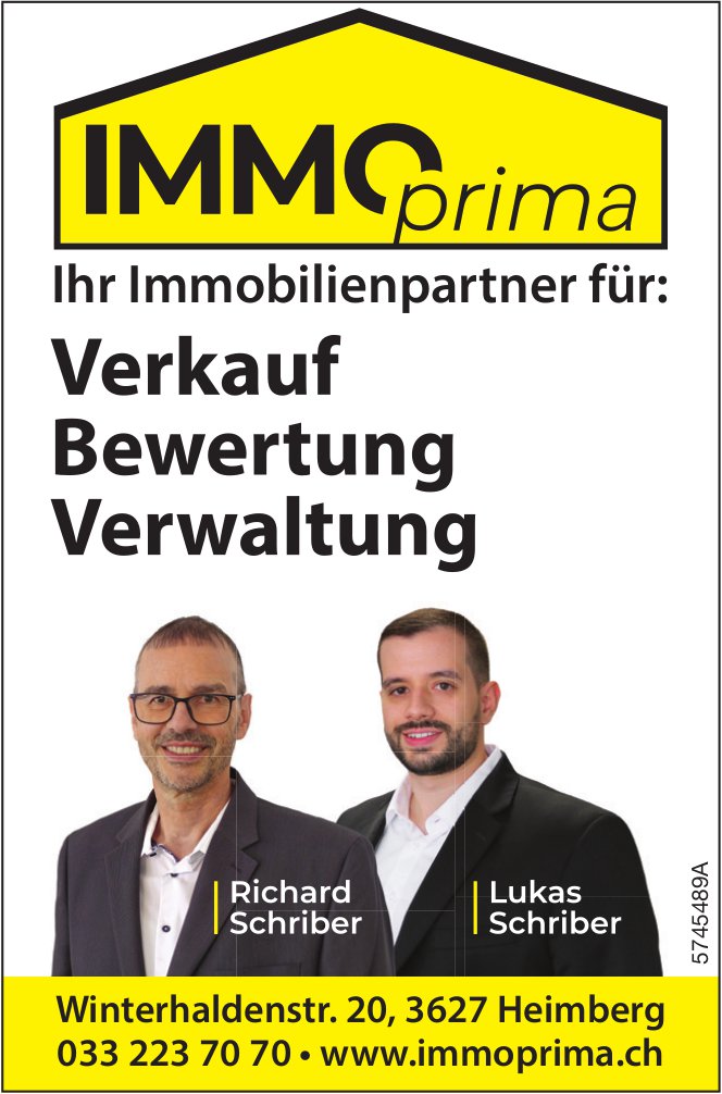 Immo Prima, Heimberg - Ihr Immobilienpartner für Verkauf, Bewertung,  Verwaltung
