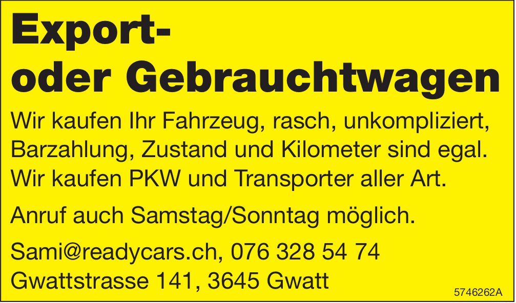 Gwatt - Wir kaufen Ihr Fahrzeug