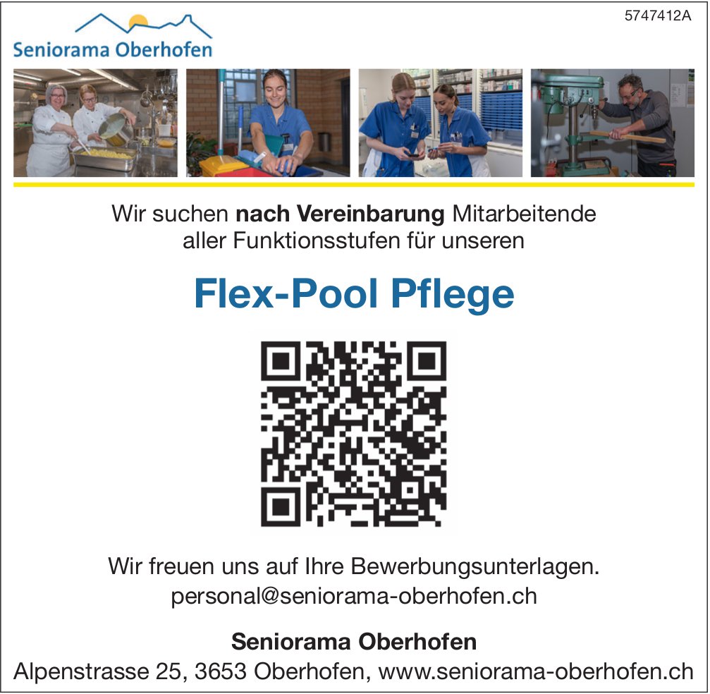 Flex-Pool Pflege, Seniorama Oberhofen, gesucht