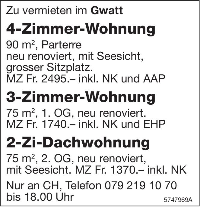 4-Zimmer-Wohnung, Gwatt, zu vermieten