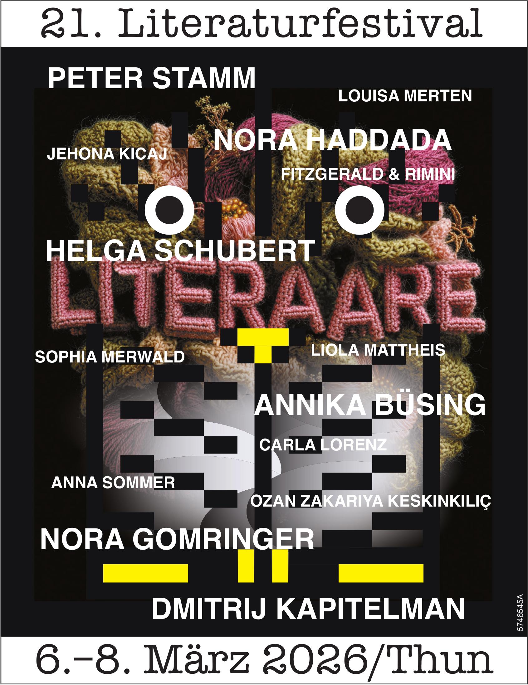 21. Literaturfestival, 6. - 8. März, Thun