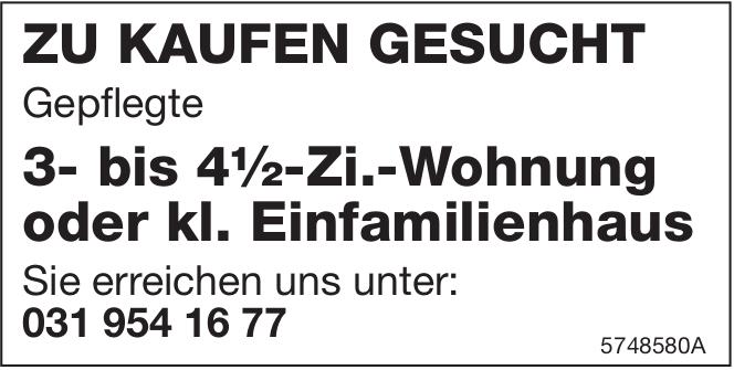 3- bis 4½-Zi.-Wohnung oder kl. Einfamilienhaus, zu kaufen gesucht