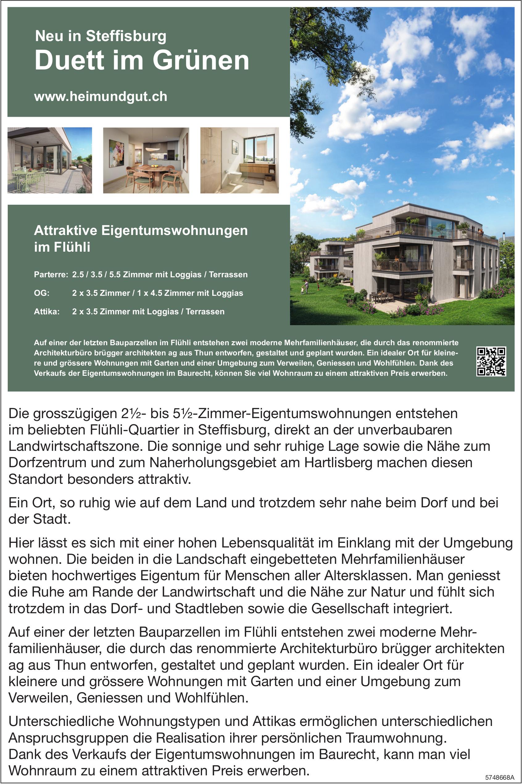 Attraktive Eigentumswohnungen im Flühli, Steffisburg, zu verkaufen