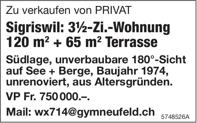 3½-Zi.-Wohnung, Sigriswil, zu verkaufen
