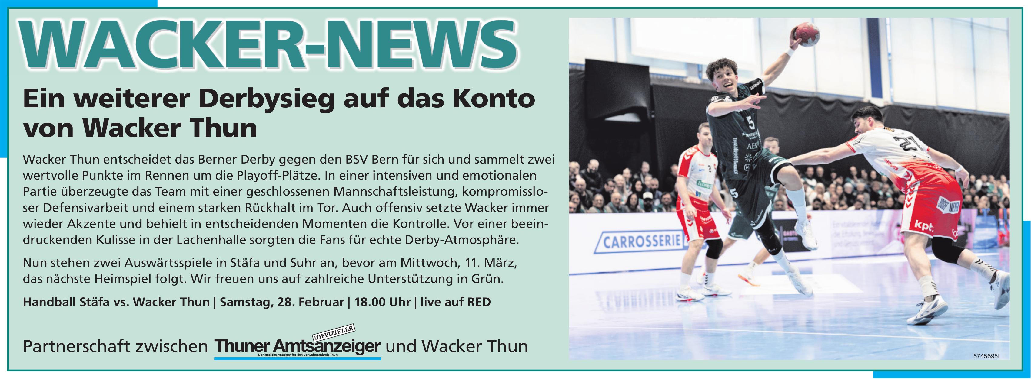 Handball Stäfa vs. Wacker Thun, 28. Februar