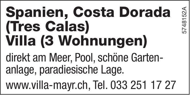 Spanien, Costa Dorada (Tres Calas) Villa (3 Wohnungen), zu verkaufen