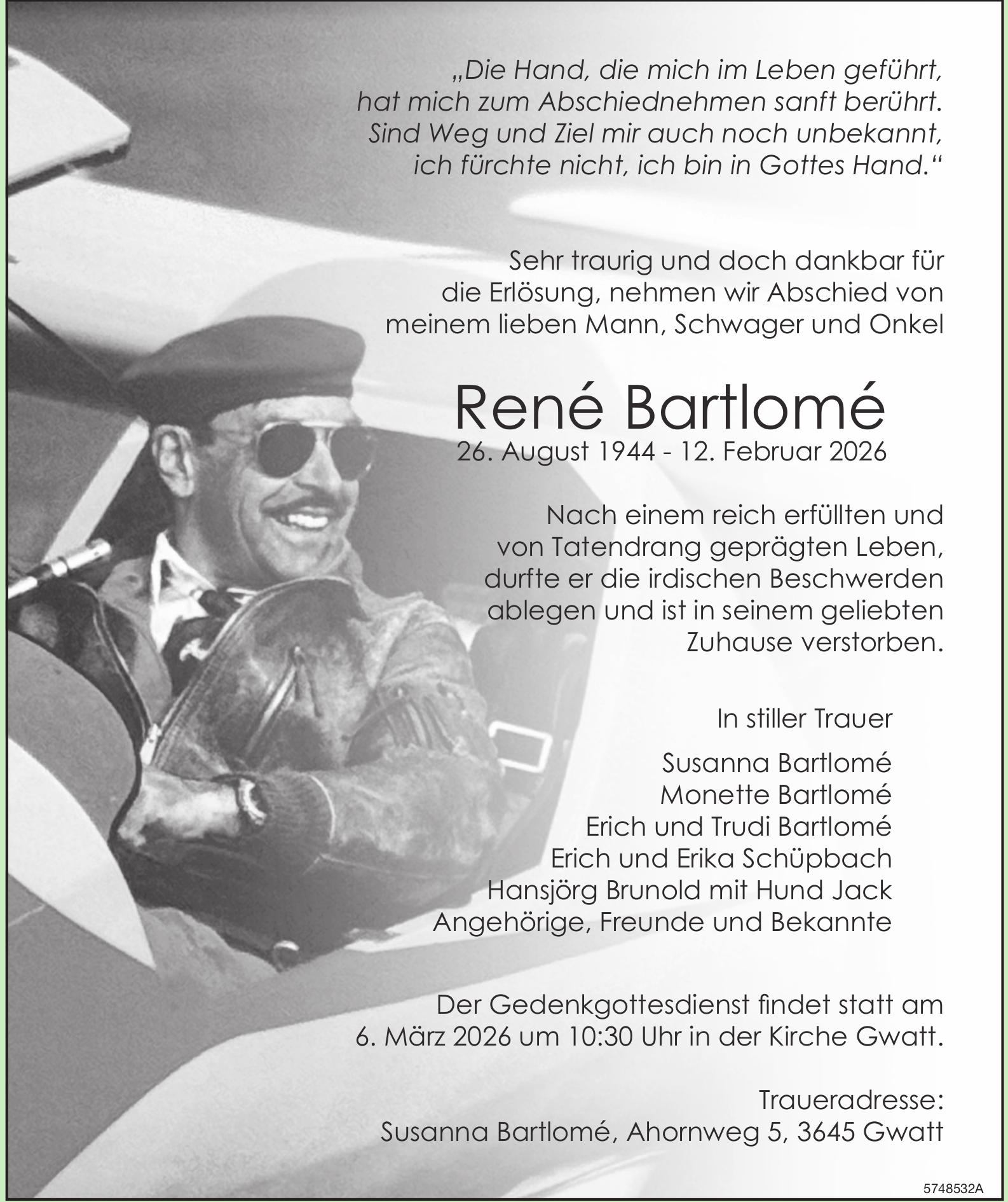 Bartlomé René, Februar 2026 / TA