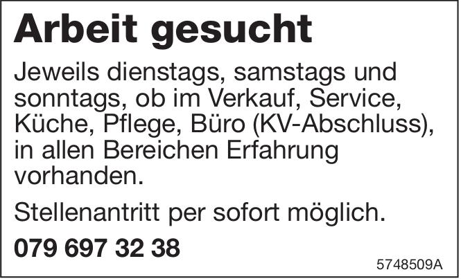 Arbeit gesucht, gesucht