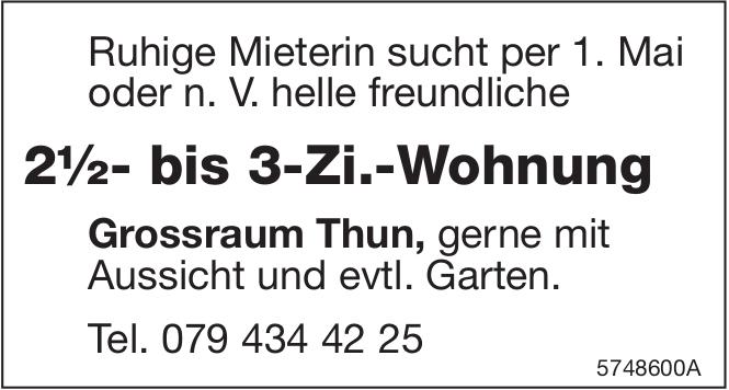 2½- bis 3-Zi.-Wohnung, Thun, zu mieten gesucht